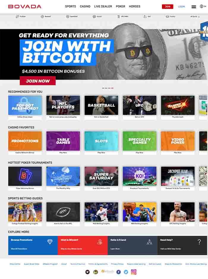Bovada-homepage Bovada screenshot