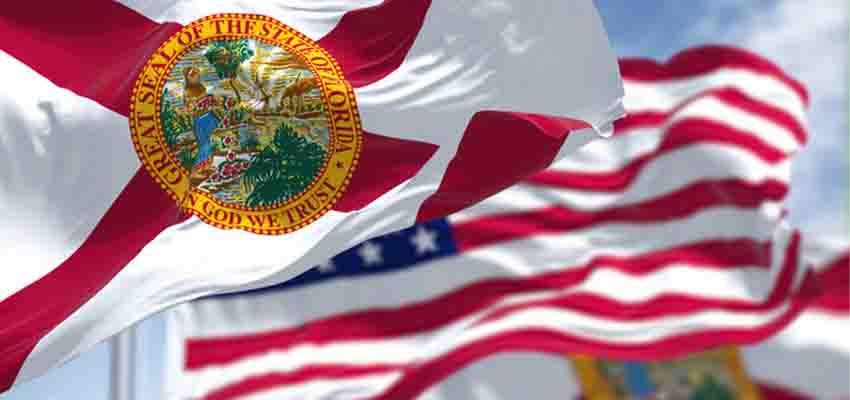 Florida and USA flag
